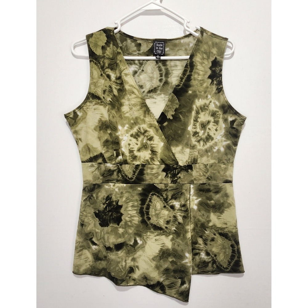 Suzie In The City Women's Y2K Sleeveless Freshy Green Top Size L